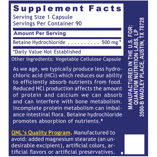 Quantum HCL (90 Vegan Caps) image 2
